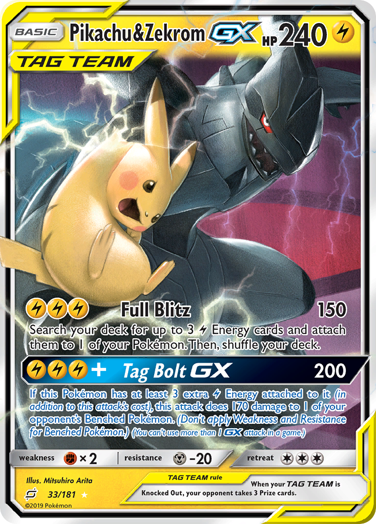 Pikachu & Zekrom GX 33/181 - Team Up