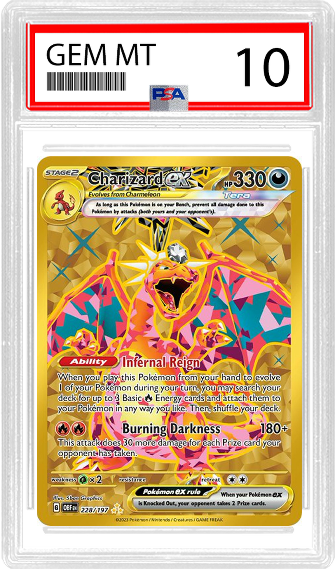 PSA 10 Charizard ex 228/197 - Obsidian Flames