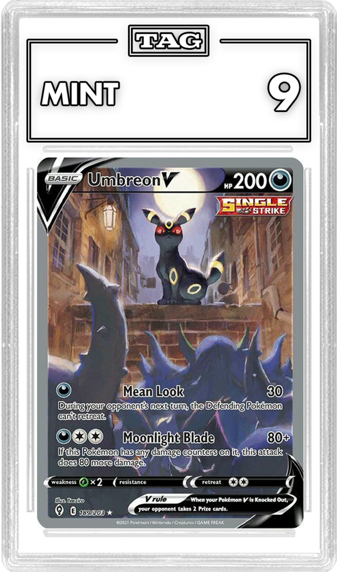 TAG 9 Umbreon V (Alt Art) 189/203 - Evolving Skies