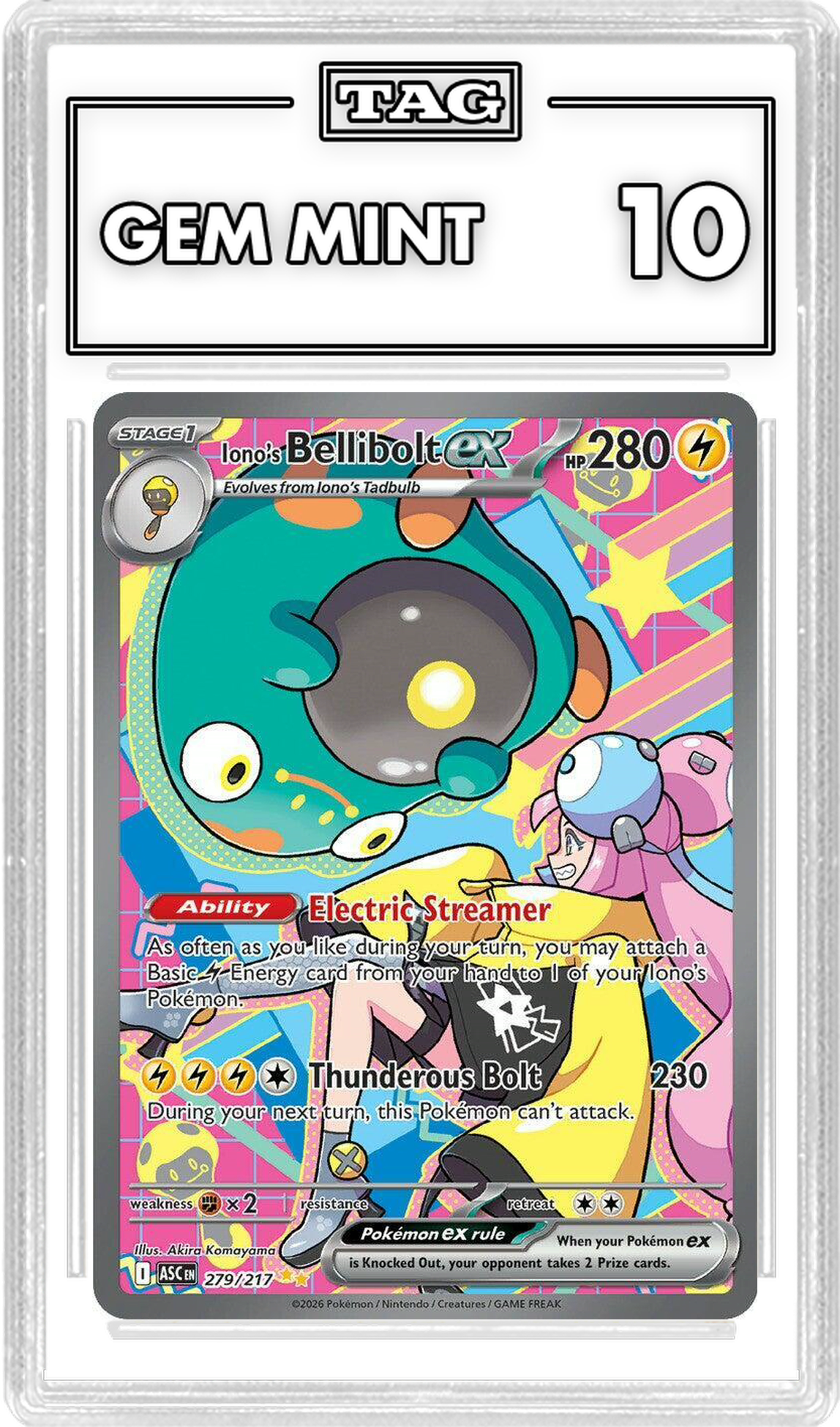 TAG 10 Iono's Bellibolt ex 279/217 - Ascended Heroes