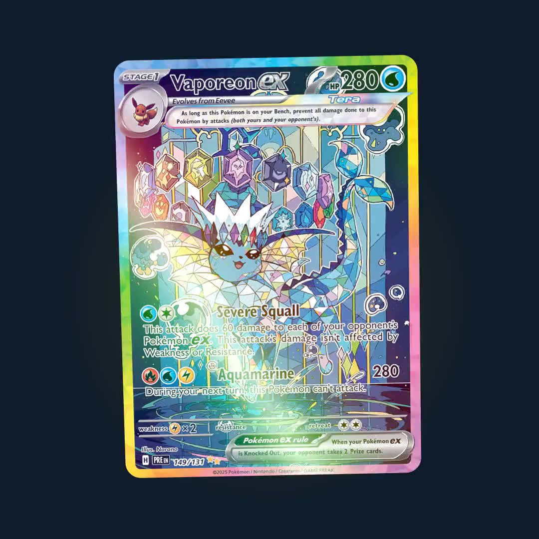 Vaporeon ex 149/131 - vidéo holo