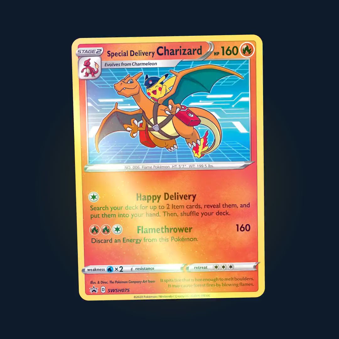 Special Delivery Charizard SWSH075 - vidéo holo